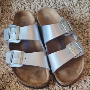 Birkenstock Silver Arizona Sandals